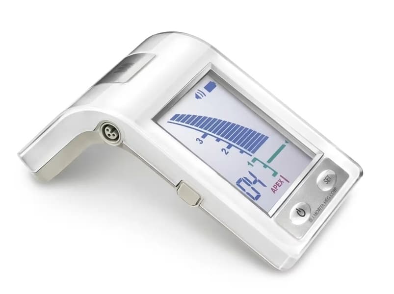 Root ZX Mini RCM-7 apex locator LCD screen showing root canal measurement
