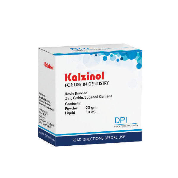 DPI Kalzinol Resin Bonded Zinc Oxide Eugenol Cement 20g Powder and 10ml Liquid Kit