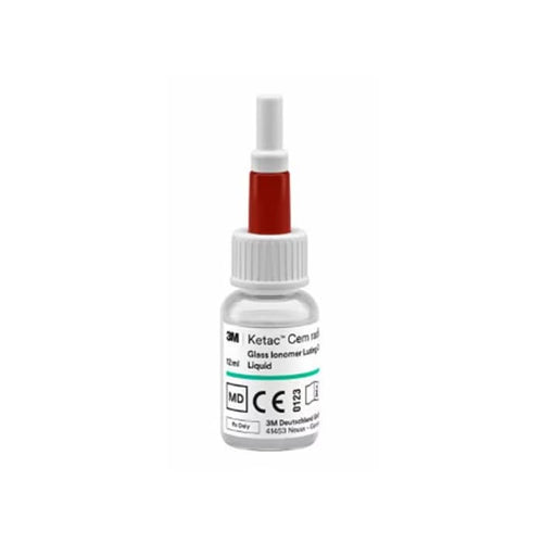 Ketac Cem 3M ESPE Radiopaque 12ml Liquid Bottle – Glass Ionomer Luting Cement Dropper Front View
