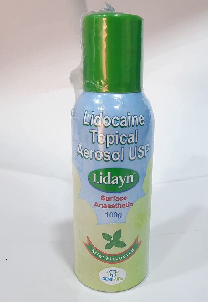 Lidayn Mint Flavoured Lidocaine Topical Aerosol USP 100g – Comfortable Dental Surface Anaesthetic
