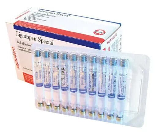 Septodont Lignospan Special Dental Local Anesthetic Box with Blister Pack Cartridges for Dental Professionals – Lidocaine Hydrochloride 2% with Adrenaline Epinephrine 1:80000 for Dental Infiltration and Nerve Block

