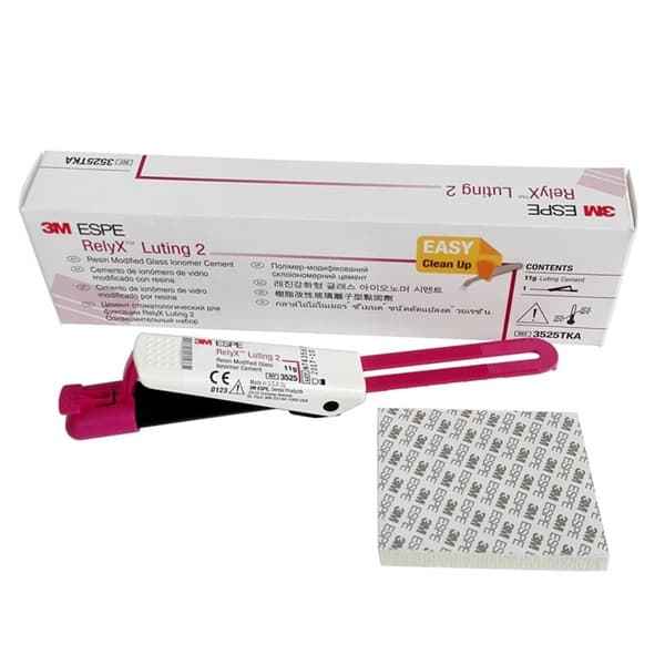 RelyX Luting 2 3M ESPE RMGI Cement 11g – Box with Pink Clicker Dispenser and Mixing Pad
