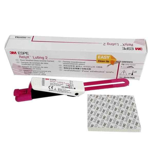 RelyX Luting 2 3M ESPE RMGI Cement 11g – Box with Pink Clicker Dispenser and Mixing Pad
