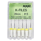 Mani K-Files – Colour-Coded Handles Sizes 06 to 80 Root Canal Preparation

