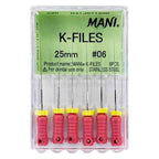 Mani Stainless Steel K-Files – 21mm 25mm Working Length Endodontic Hand Files
