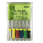 Mani K-Files #45-80 Stainless Steel Endodontic Files 6 Pcs – Dental Instrument Pack