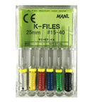Mani K-Files Pack – 6 Pcs Stainless Steel Root Canal Files Multiple Sizes Available

