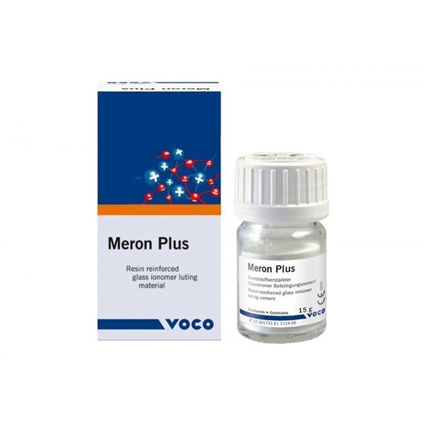 Voco Meron Plus Resin Reinforced Glass Ionomer Luting Cement – 15g Powder Bottle with Box, Kunststoffverstärkter Glasionomer Befestigungszement by VOCO Germany
