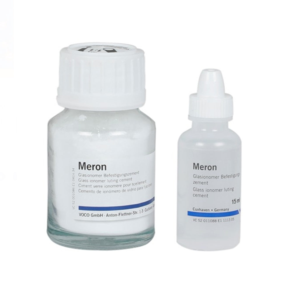 VOCO Meron glass ionomer cement powder liquid kit with measuring spoon – made in Germany