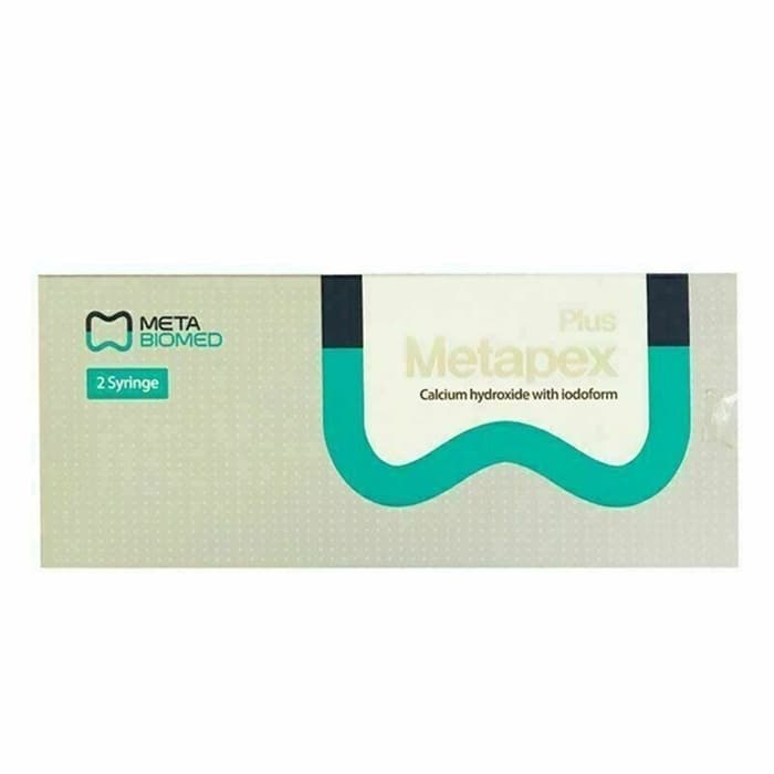 Meta Biomed Metapex Plus Calcium Hydroxide with Iodoform 2 Syringe Pack Box for Dentists – 2 x 2.2gm Premixed Endodontic Root Canal Filling Paste with Disposable Tips by Meta Biomed South Korea

