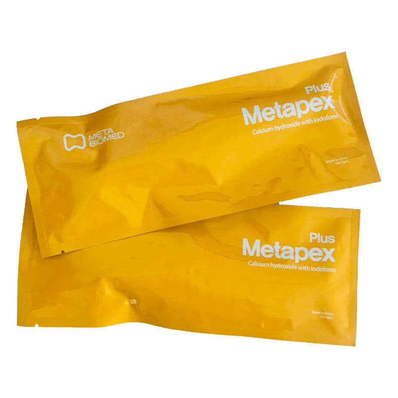 Meta Biomed Metapex Plus Calcium Hydroxide with Iodoform 2 Yellow Foil Sealed Pouches for Dentists – Each Pouch Contains 2.2gm Pre-Filled Syringe, Individually Sealed Endodontic Root Canal Filling by Meta Biomed South Korea
