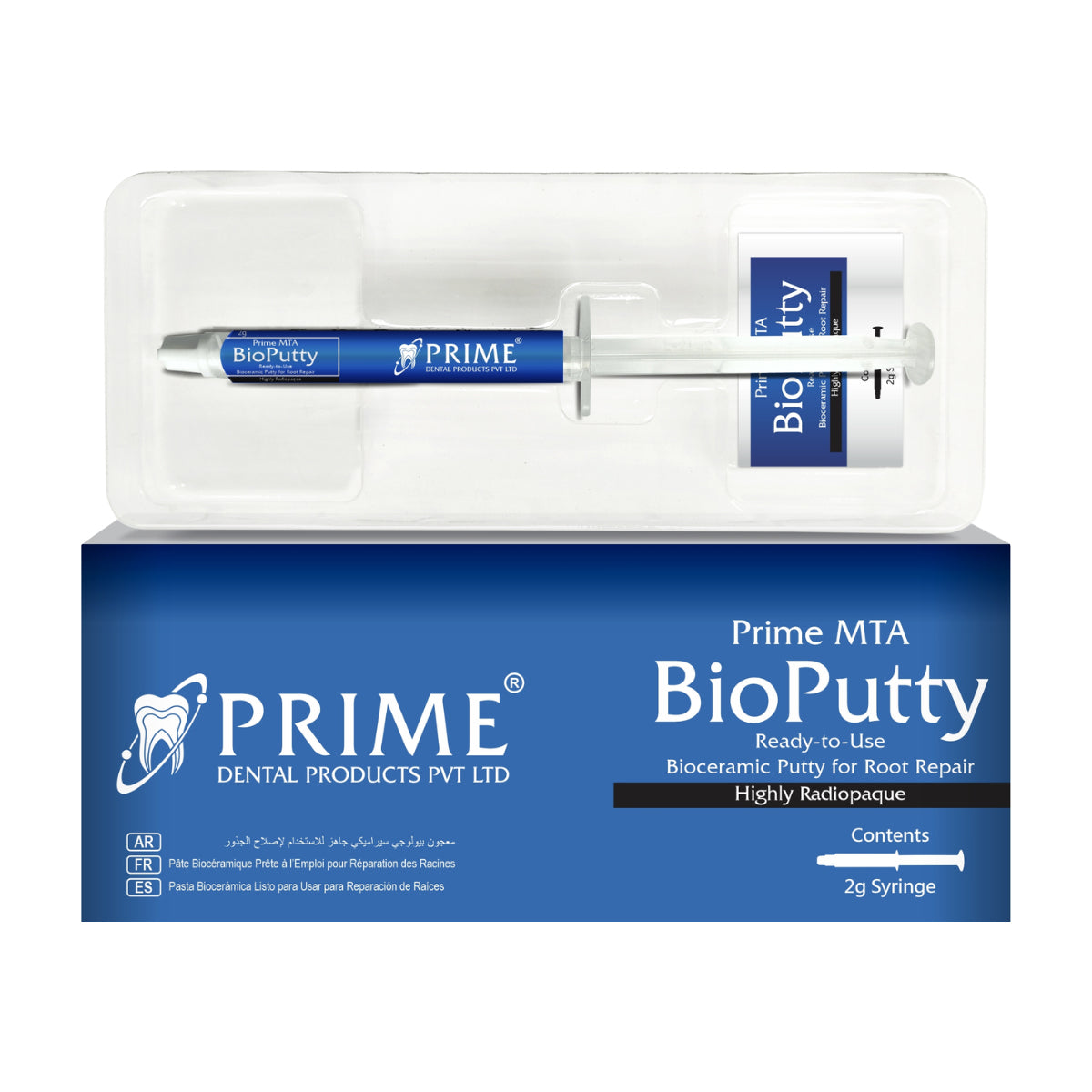 Prime MTA BioPutty – Bioceramic Putty for Root Repair, 2g Syringe by Prime Dental Products Pvt Ltd