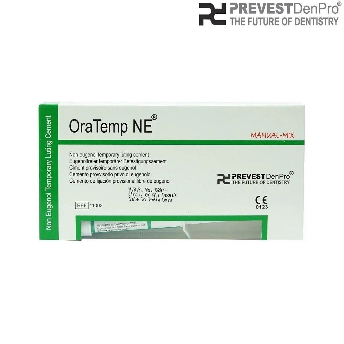 Prevest DenPro OraTemp NE Complete Kit – Syringe, Spatula and Mixing Pad for Provisional Crown Cementation