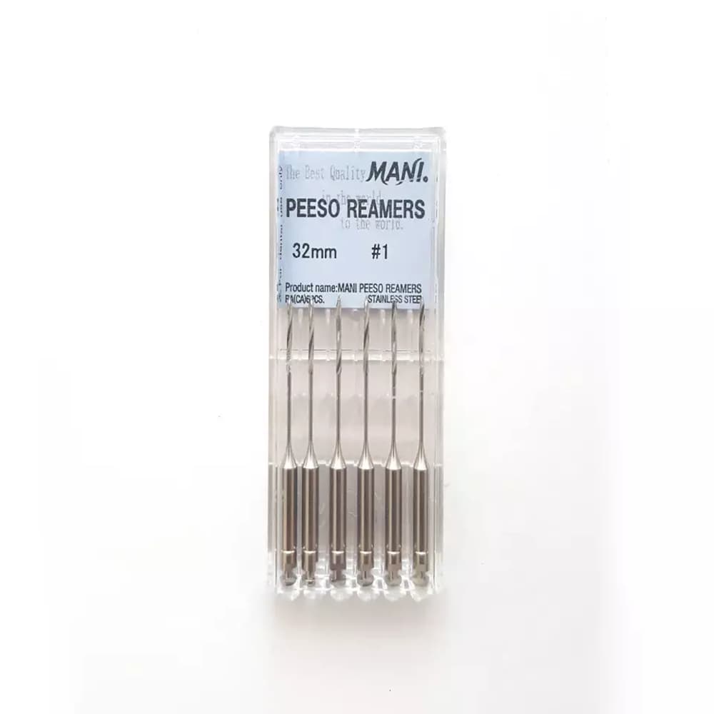 Mani Peeso Reamers 32mm Pack of 6 Endodontic Post Space Reamer
