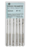 Mani Peeso Reamers 32mm #1-6 Stainless Steel Endodontic Instrument Pack of 6
