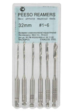 Mani Peeso Reamers 32mm #1-6 Stainless Steel Endodontic Instrument Pack of 6
