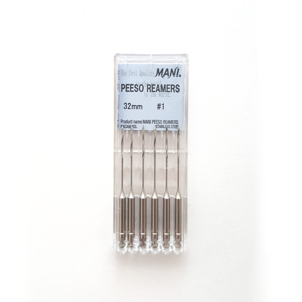 Peeso Reamers Size #1 to #6 – 32mm Dental Post Space Preparation Instruments Pack
