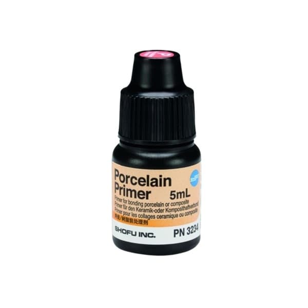 Shofu Porcelain Primer 5ml Bottle Close-Up – PN 3234, Silane-Based Primer for Bonding Porcelain and Composite, Shofu Inc.