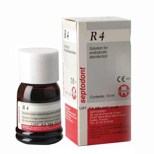 Septodont R4 Root Canal Disinfectant Solution 13ml Bottle Front View