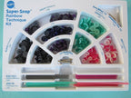 Shofu Super-Snap Rainbow Technique Kit dental polishing disc tray – all 8 compartments labeled – Black Coarse L506, Violet Medium L508, Blue L528, Purple L522, Dura-White CA, Green Fine L519, Composite Fine CA 0298, Red Superfine L502 – CA Mandrel 0439 – dental composite finishing system for dentists worldwide

