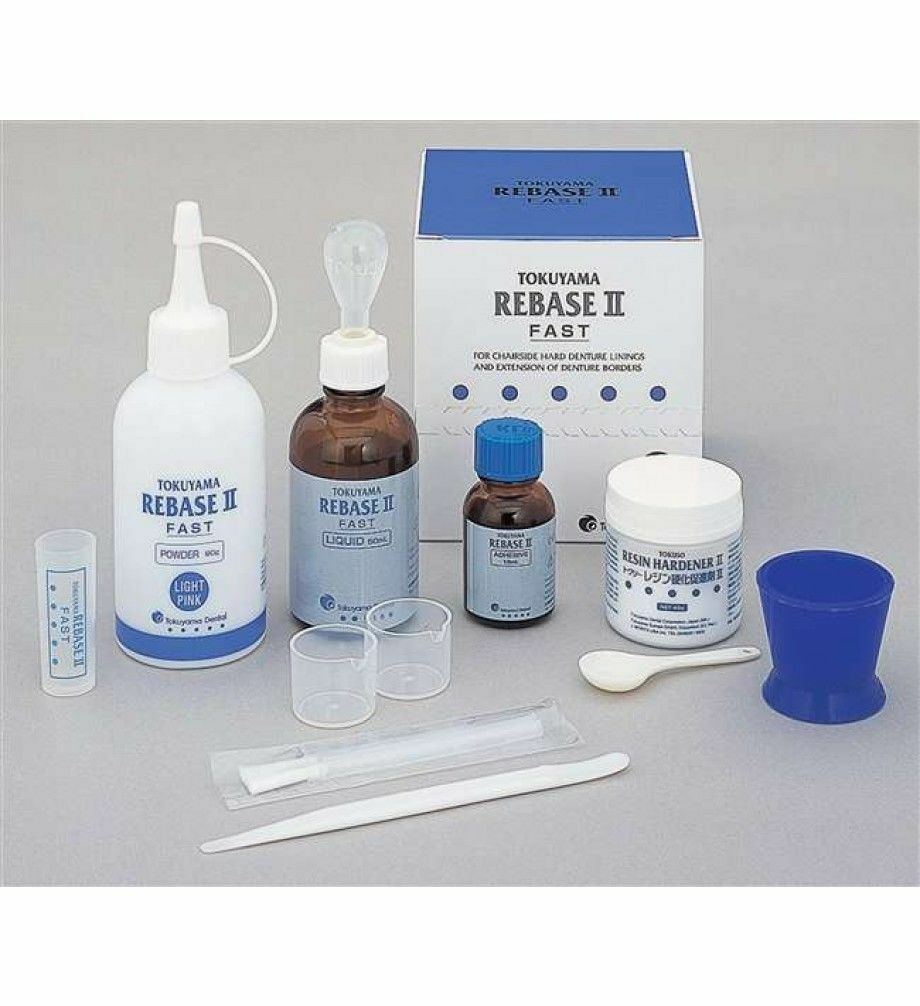Tokuyama Rebase II Fast – professional chairside hard reline for complete and partial dentures
