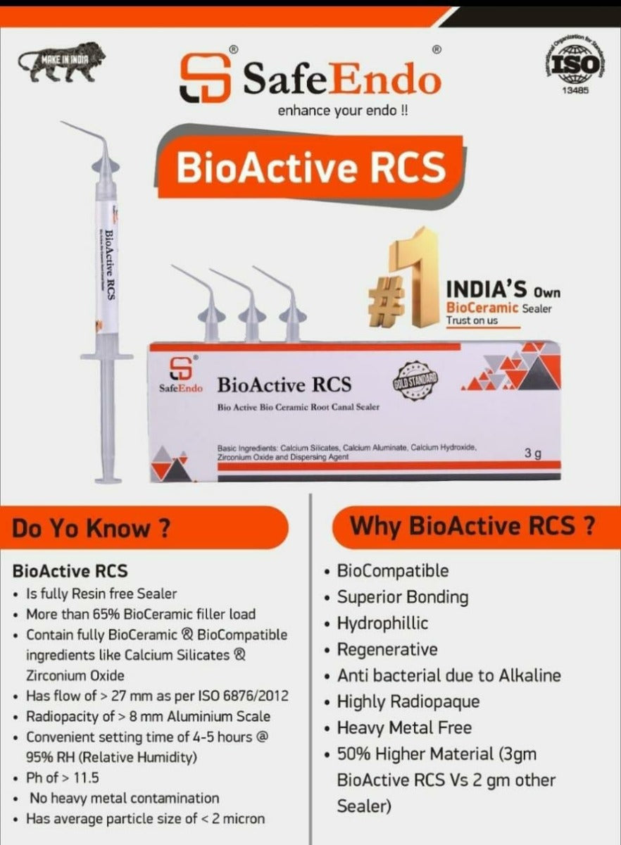 SafeEndo BioActive RCS Intracanal Tips – 8 Tips Included for Precise Canal Application