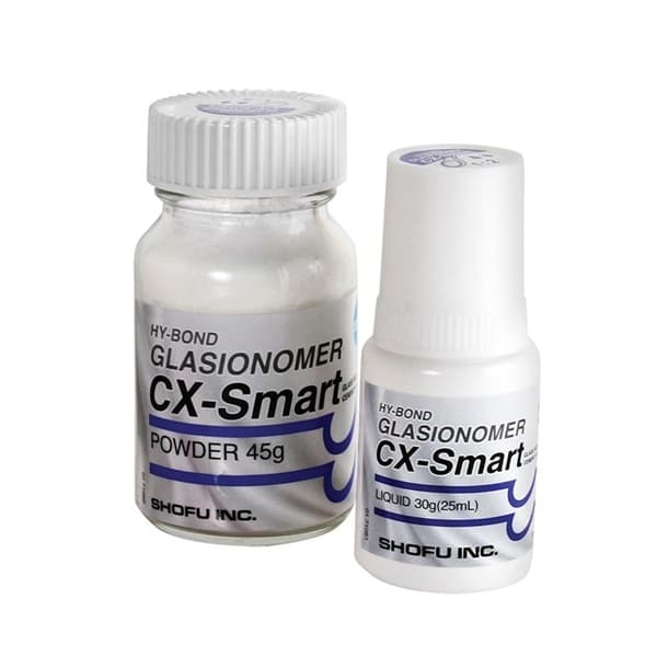 Shofu Hy-Bond Glasionomer CX Luting Cement Complete Set – Box with Powder 45g and Liquid 30g Bottles, Mixing Accessories Included
