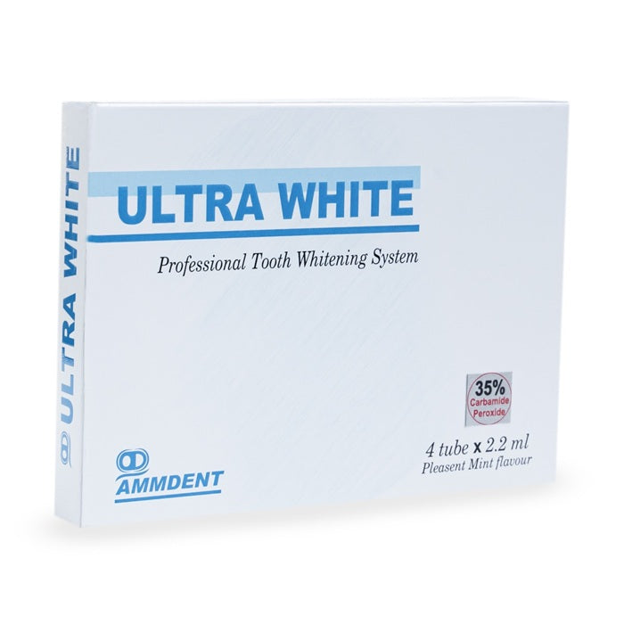 Ammdent Ultra White Professional Tooth Whitening System – 35% Carbamide Peroxide, 4 Tubes x 2.2ml, Pleasant Mint Flavour
