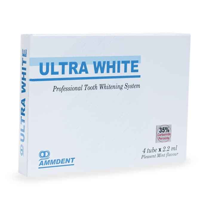 Ultra White Tooth Whitening System by Ammdent – 4 Tubes 2.2ml Mint Carbamide Peroxide Bleaching Gel
