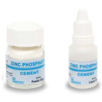 Ammdent Zinc Phosphate dental cement kit showing powder jar and liquid dropper bottle
